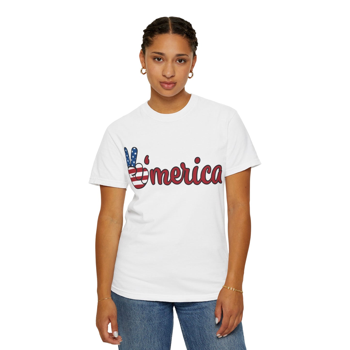 'Peace' Americana Unisex Garment-Dyed T-Shirt - Celebrate Freedom & Unity