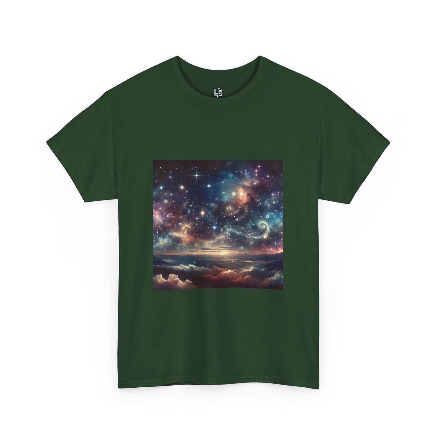 Cosmic Dreams Unisex Heavy Cotton Tee - Celestial Graphic Tee for Stargazers