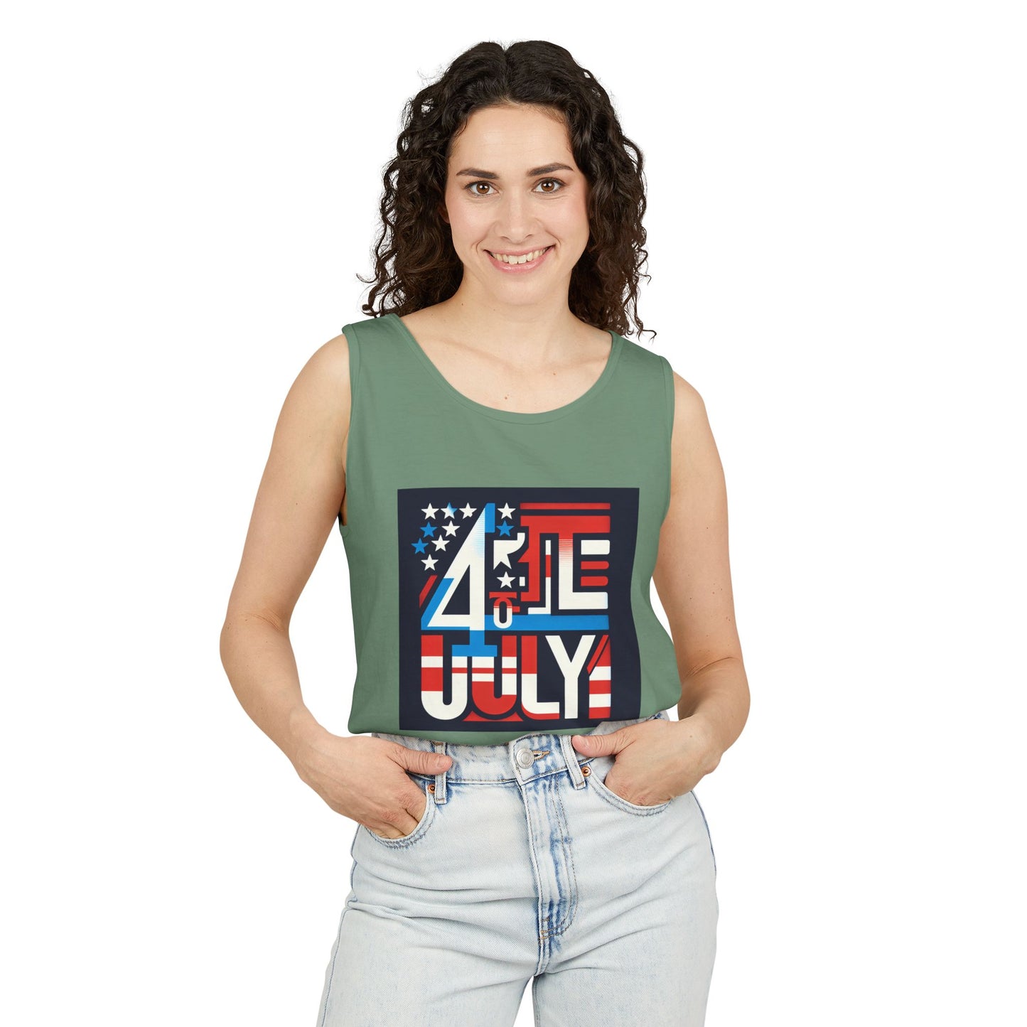 Patriotic Fourth of July Tank Top, American Flag Tee, Summer Celebration Apparel, Unisex Graphic Shirt, USA Independence Day Outfit