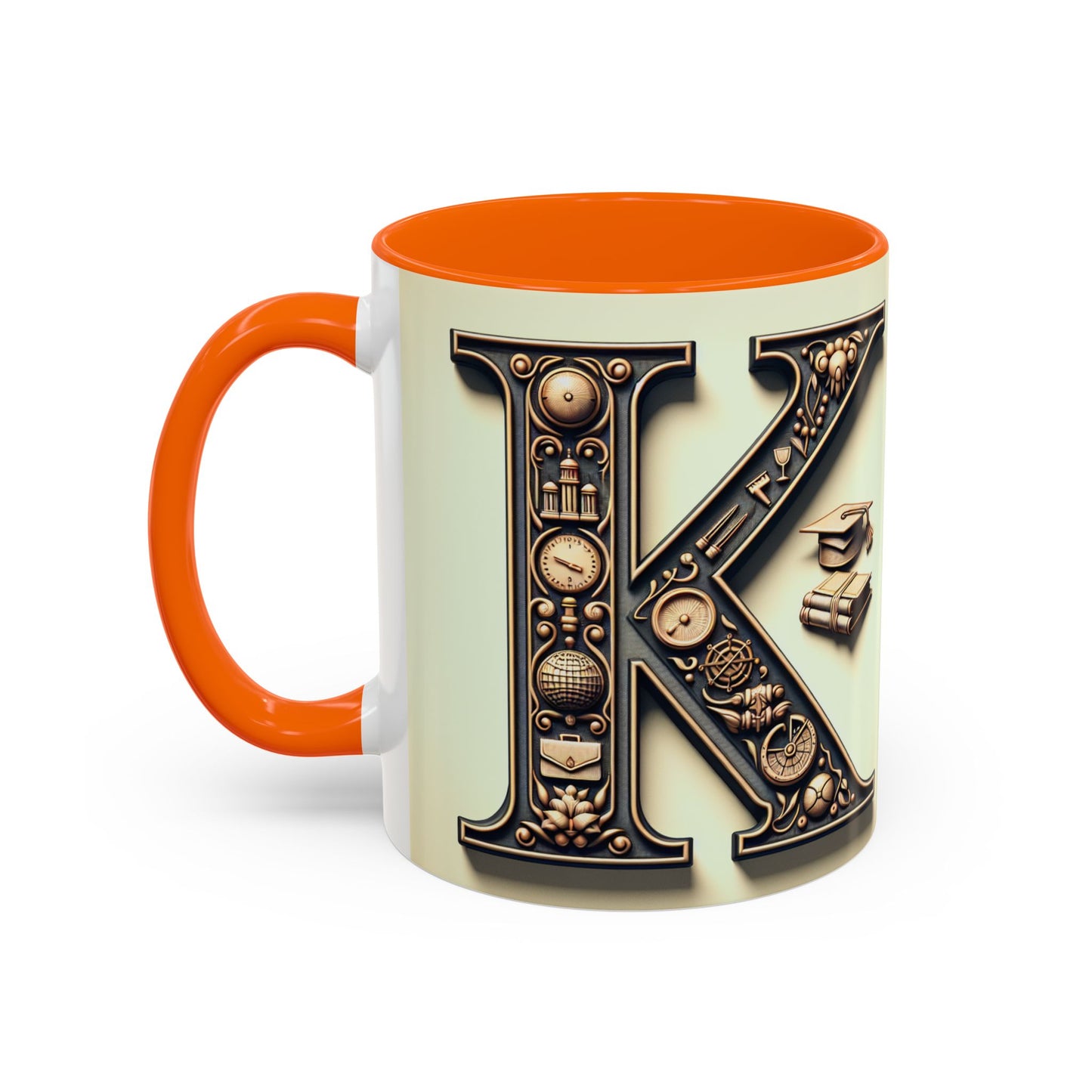 Personalized Initial K Accent Coffee Mug - Perfect Gift for Graduates or Book Lovers