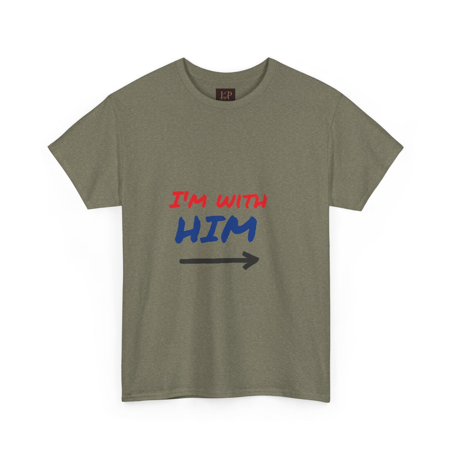 I'm With Him Unisex Heavy Cotton Tee - Casual Statement Tee for Any Occasion