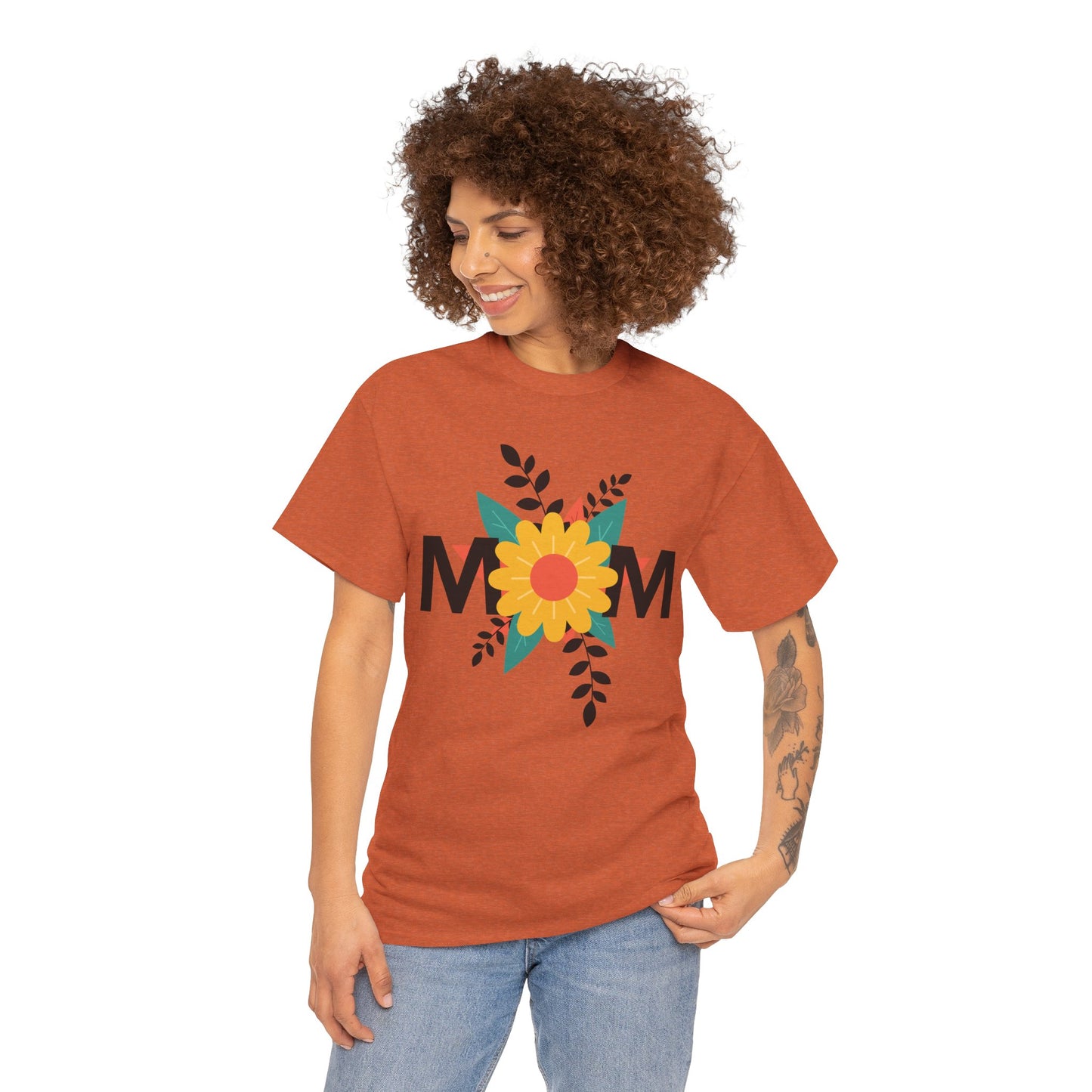 Mom Floral Unisex Heavy Cotton Tee - Perfect Gift for Mother's Day