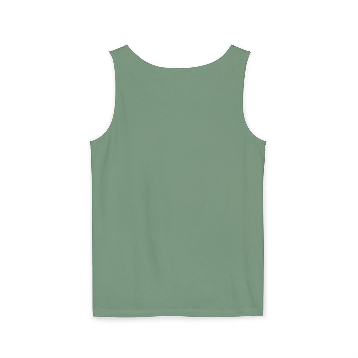 Minimalist Coffee Lover Tank — Small Cartoon Person Holding Mug Graphic Tank Top