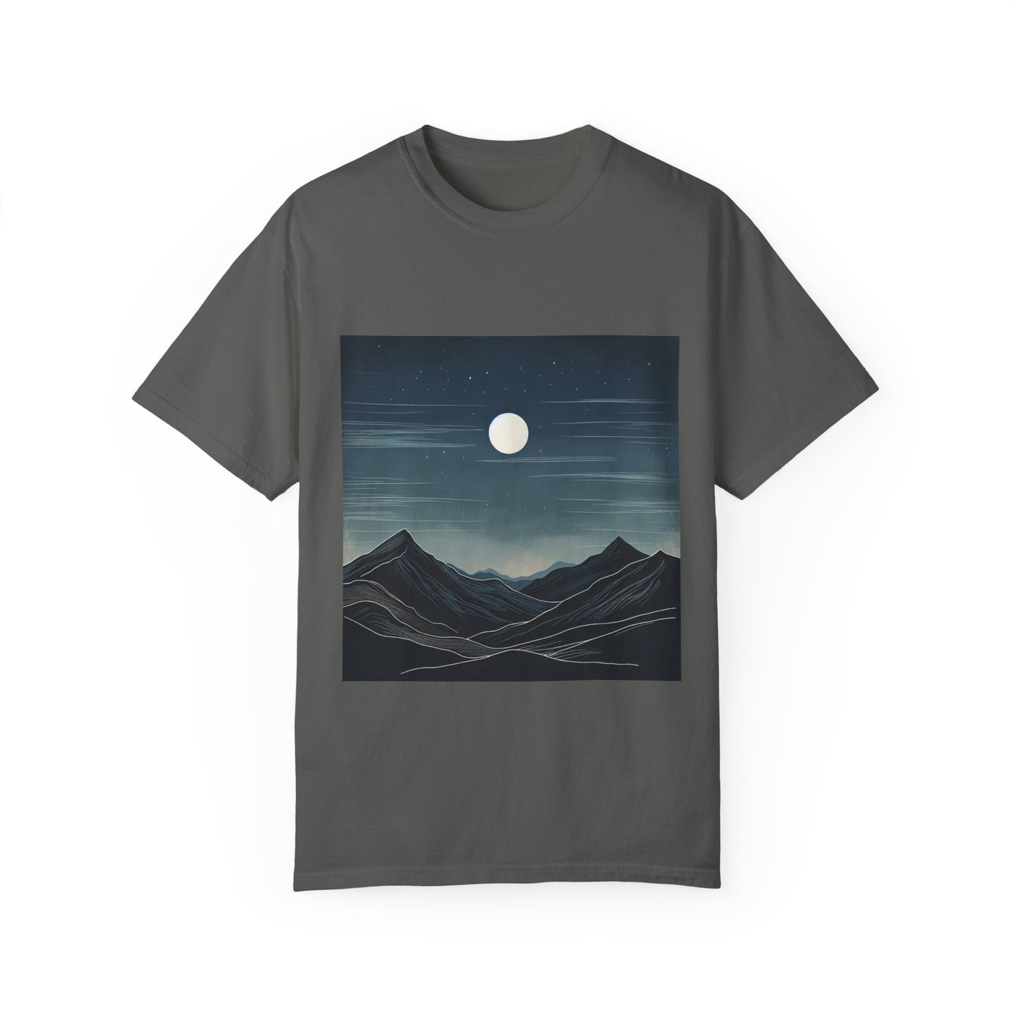 Moonlit Mountains Unisex Garment-Dyed T-shirt | Nature-Inspired Style for Adventurers