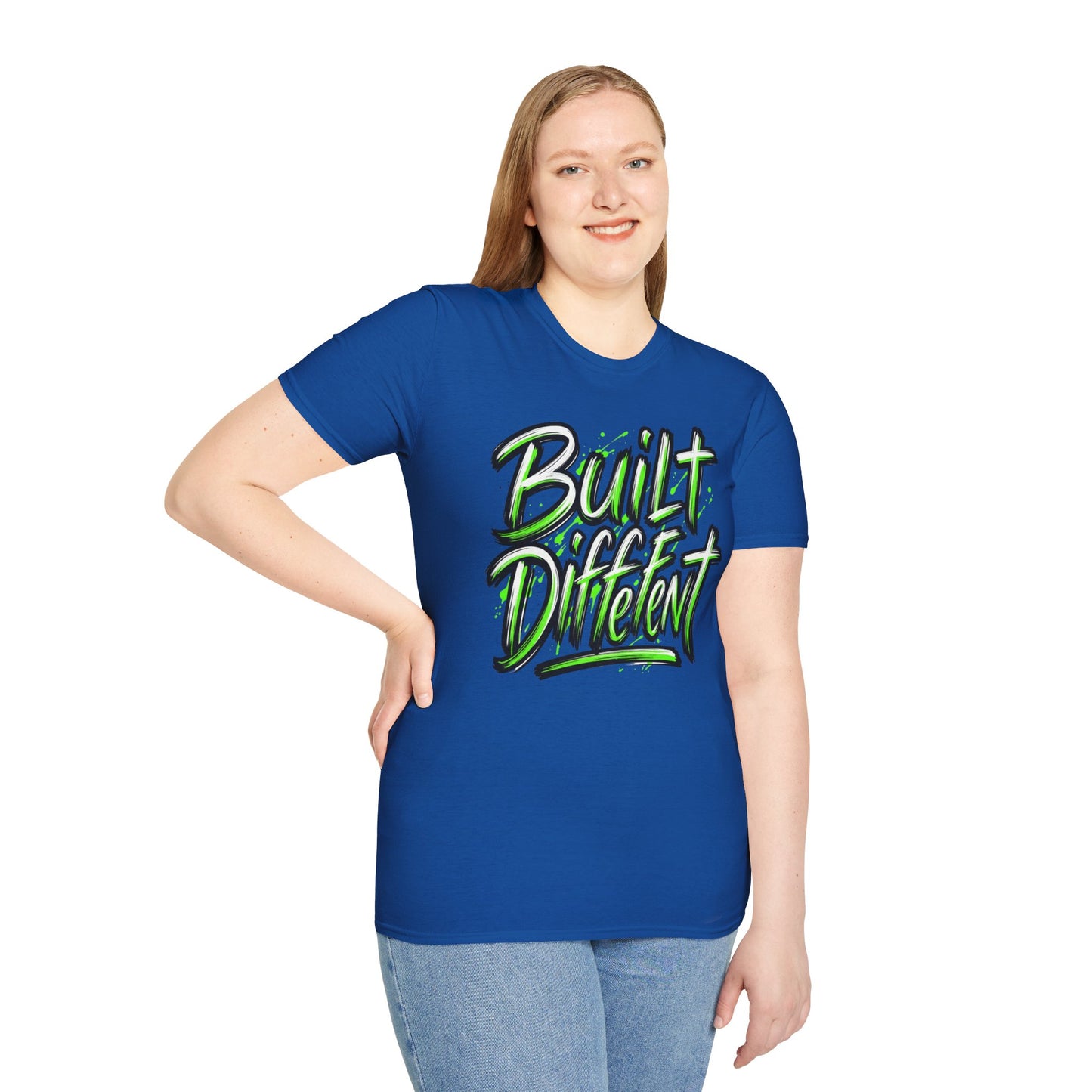 Built Different T-Shirt — Bold Neon Graffiti Tee