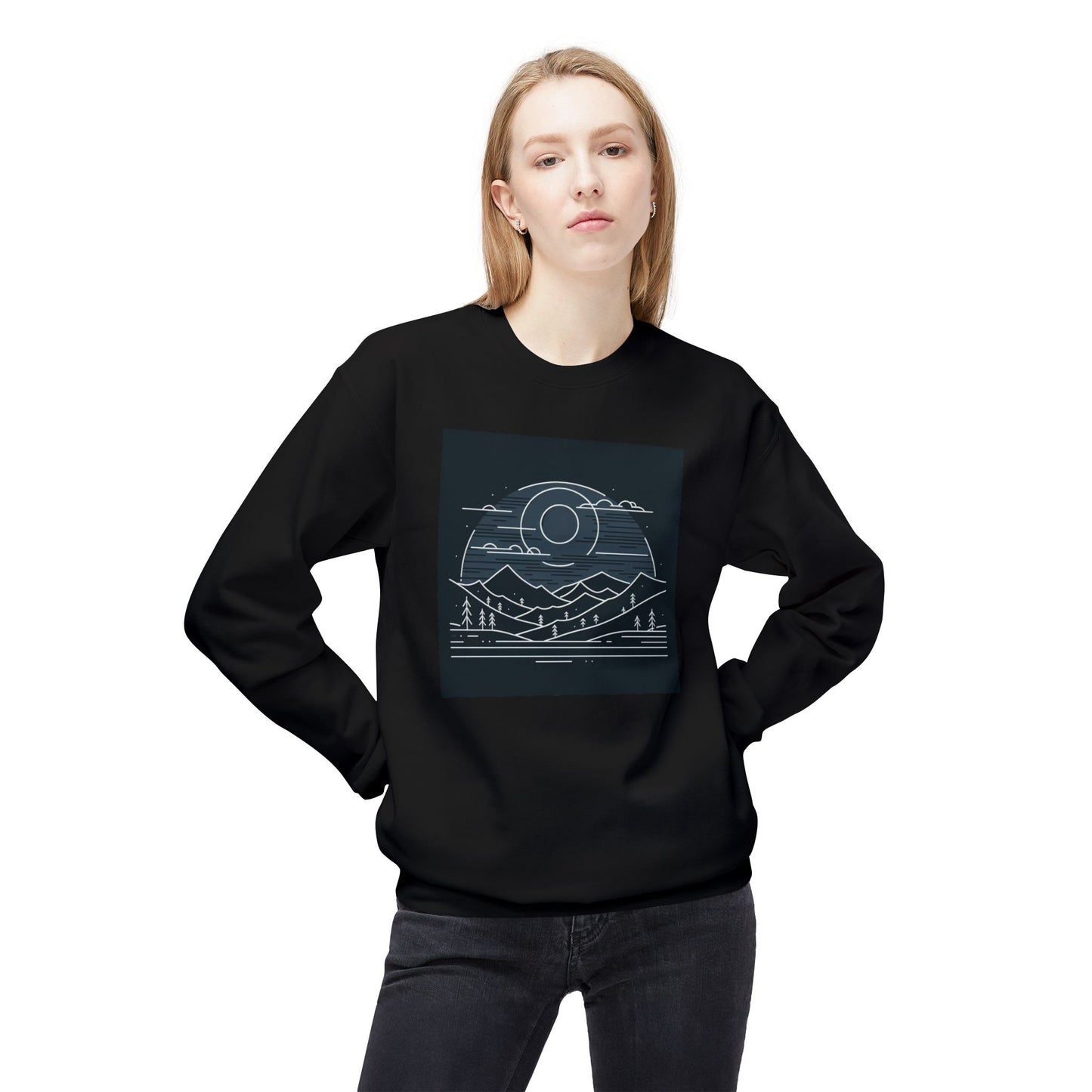 Adventure Awaits Fleece Crewneck Sweatshirt - Perfect for Nature Lovers