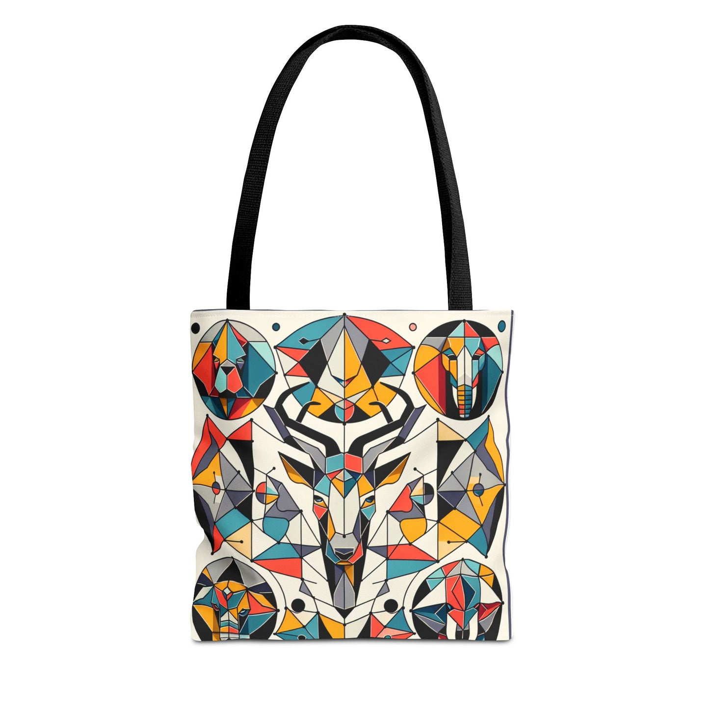 Colorful Geometric Animal Tote Bag - Eco-Friendly & Stylish