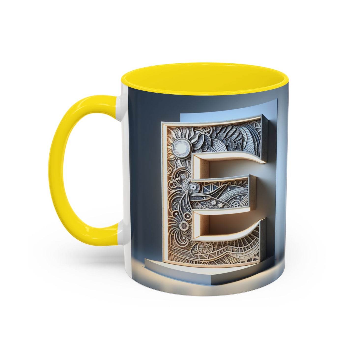 Personalized Elegant Accent Coffee Mug - Unique Monogram Design for Home or Office