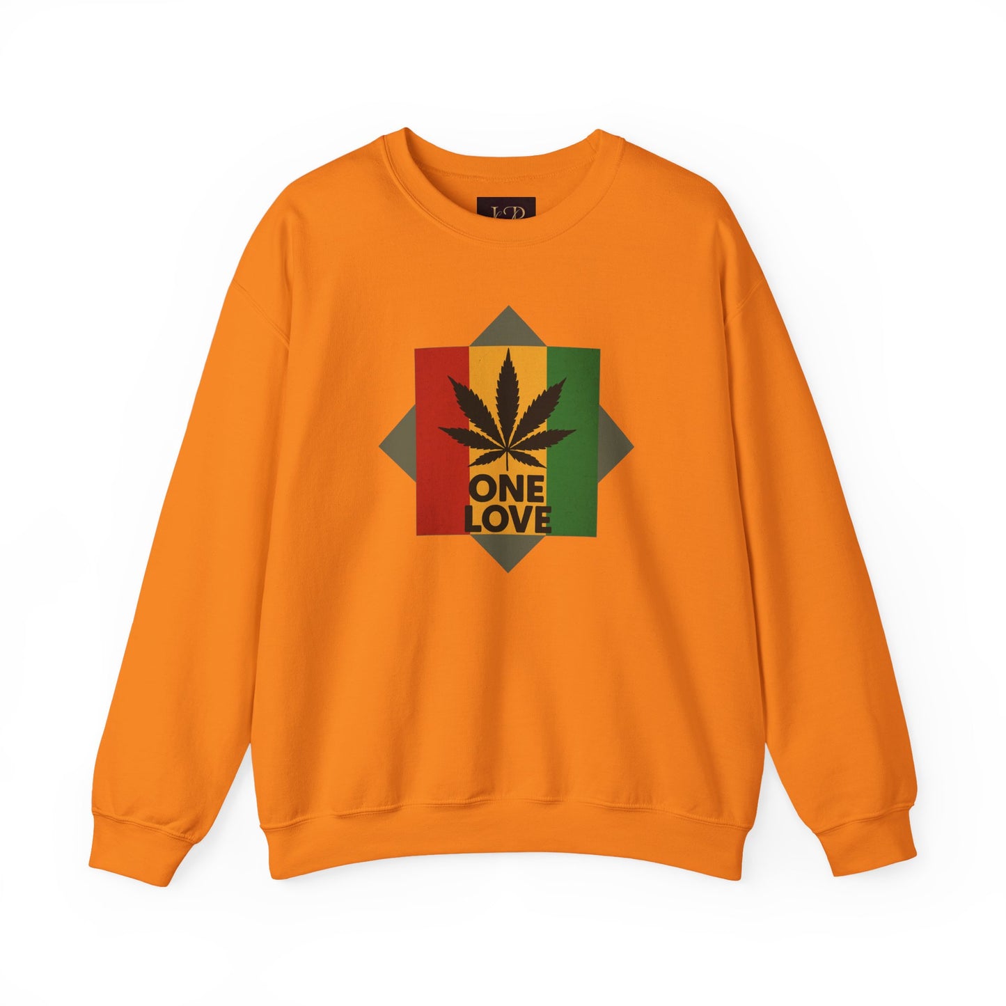 One Love Cannabis Crewneck Sweatshirt | Unisex Pullover | Cozy Streetwear, Gift for Stoners, Rasta Style Sweatshirt, Chill Vibes Apparel