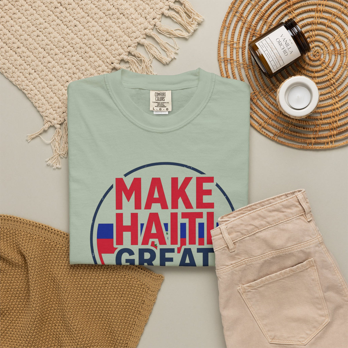 Make Haiti Great Again T-Shirt — Political Slogan Tee with Small Back Graphic
