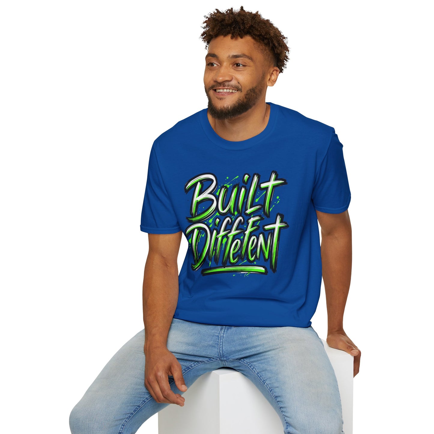 Built Different T-Shirt — Bold Neon Graffiti Tee