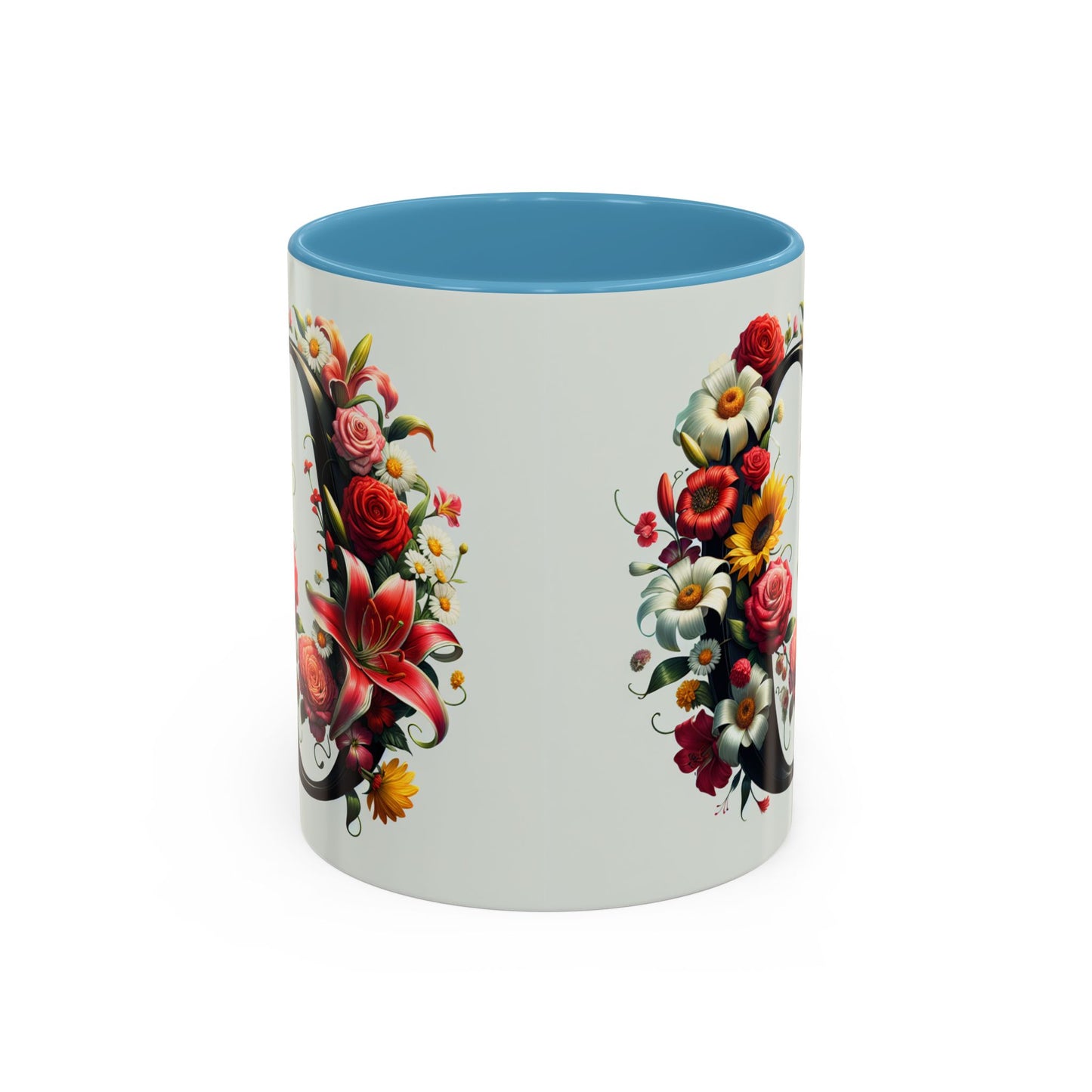 Floral Accent Coffee Mug - Elegant & Vibrant Design for Flower Lovers