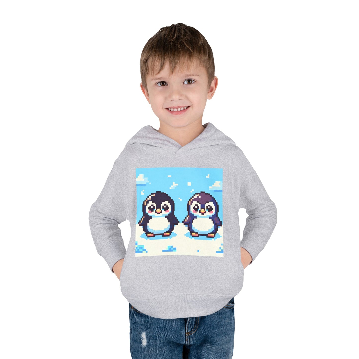 Cute Penguin Toddler Pullover Fleece Hoodie - Perfect for Winter Playtime