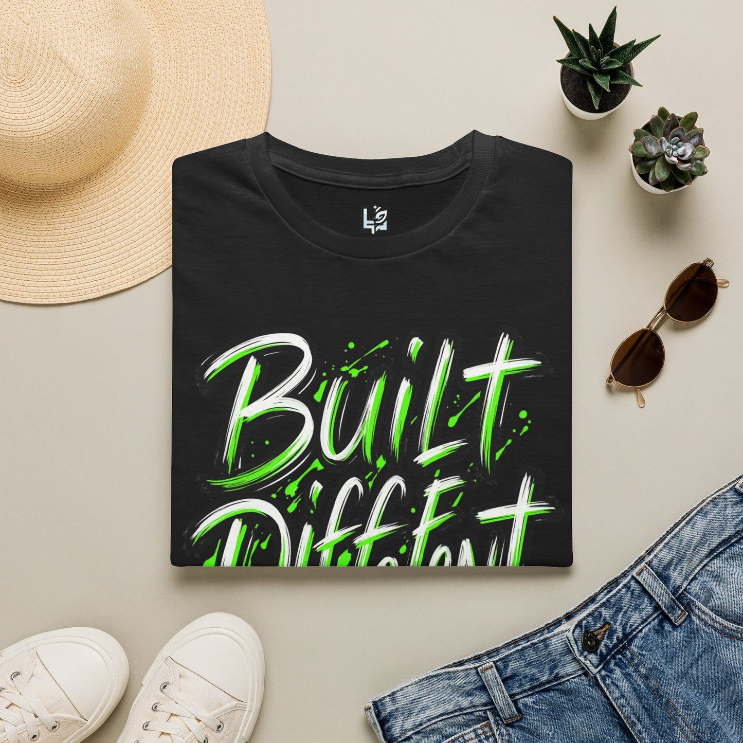 Built Different T-Shirt — Bold Neon Graffiti Tee