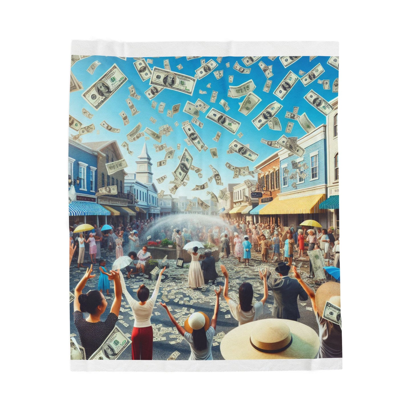 Money Dreams Velveteen Plush Blanket - Cozy Home Decor for Celebrations and Special Moments
