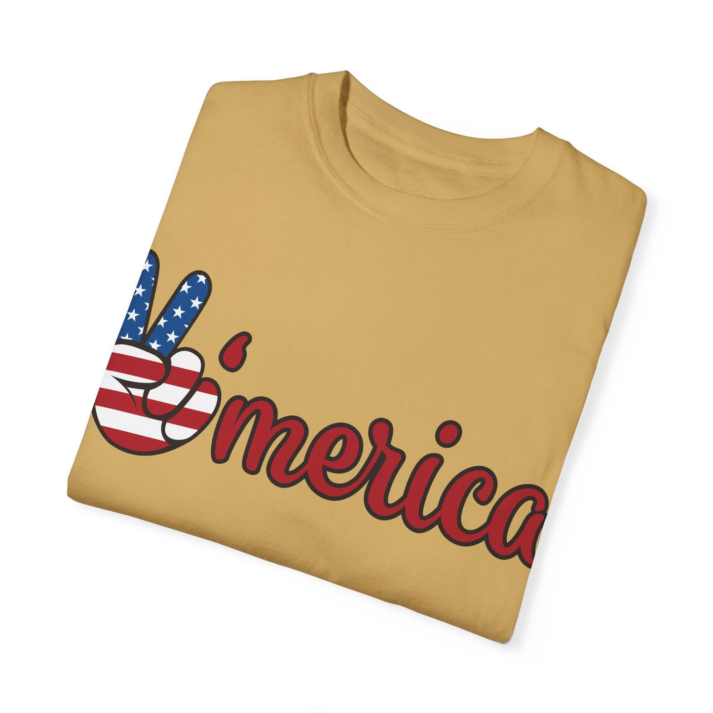 'Peace' Americana Unisex Garment-Dyed T-Shirt - Celebrate Freedom & Unity