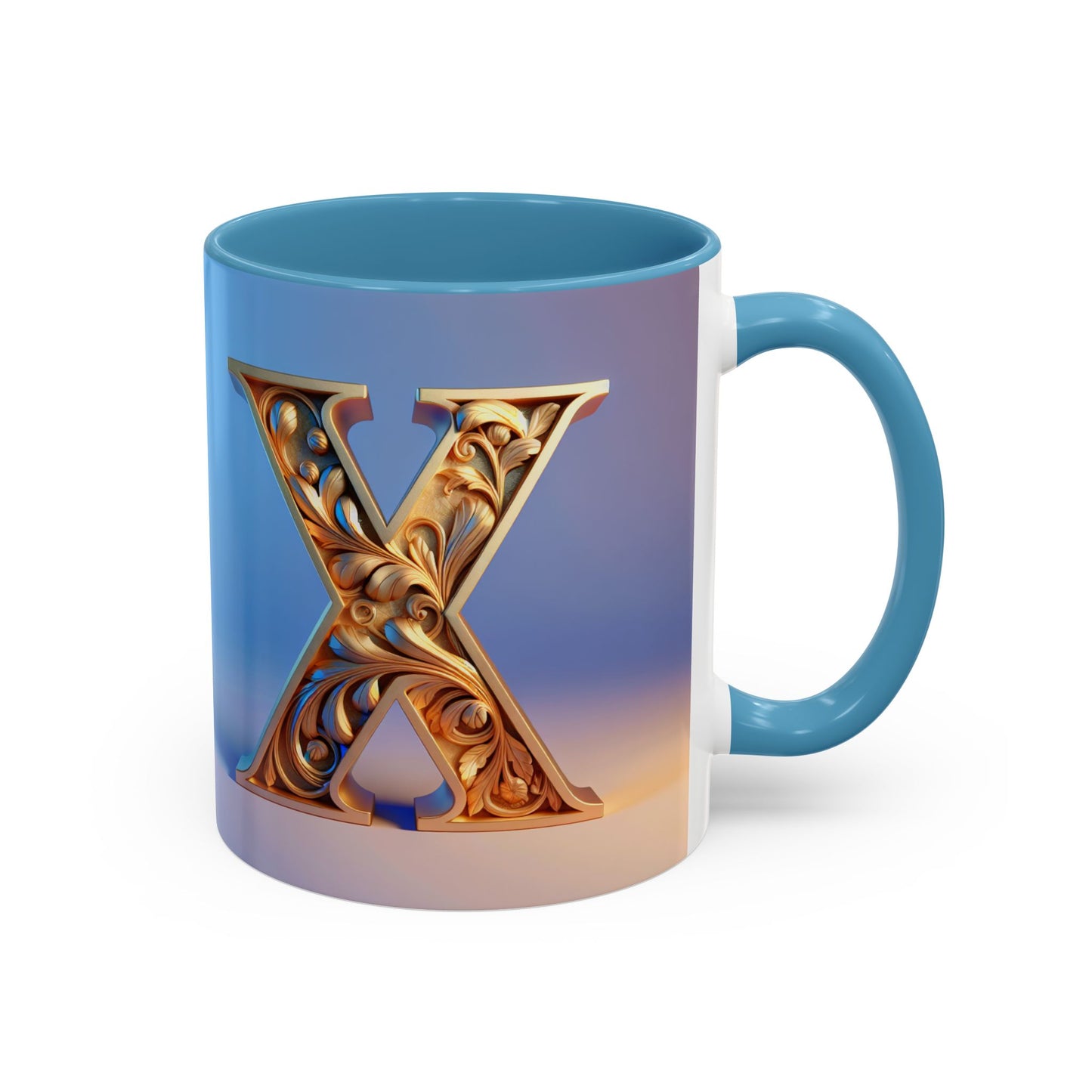 Elegant Monogram Accent Coffee Mug - Customizable X Design for Home & Gifts