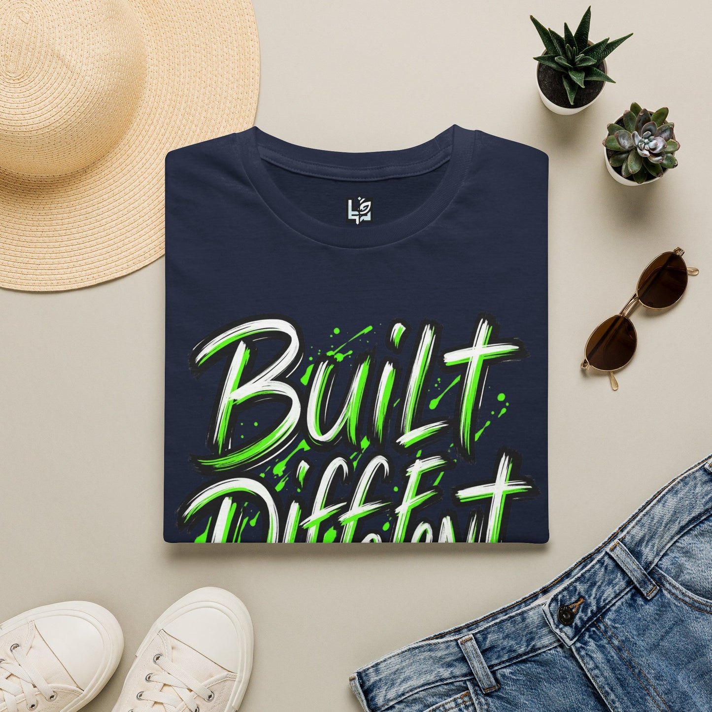 Built Different T-Shirt — Bold Neon Graffiti Tee