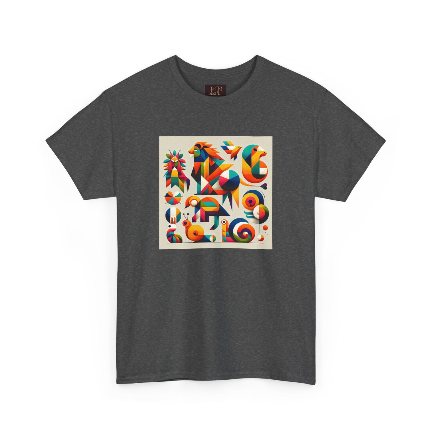 Vibrant Unisex Heavy Cotton Tee - Colorful Abstract Design