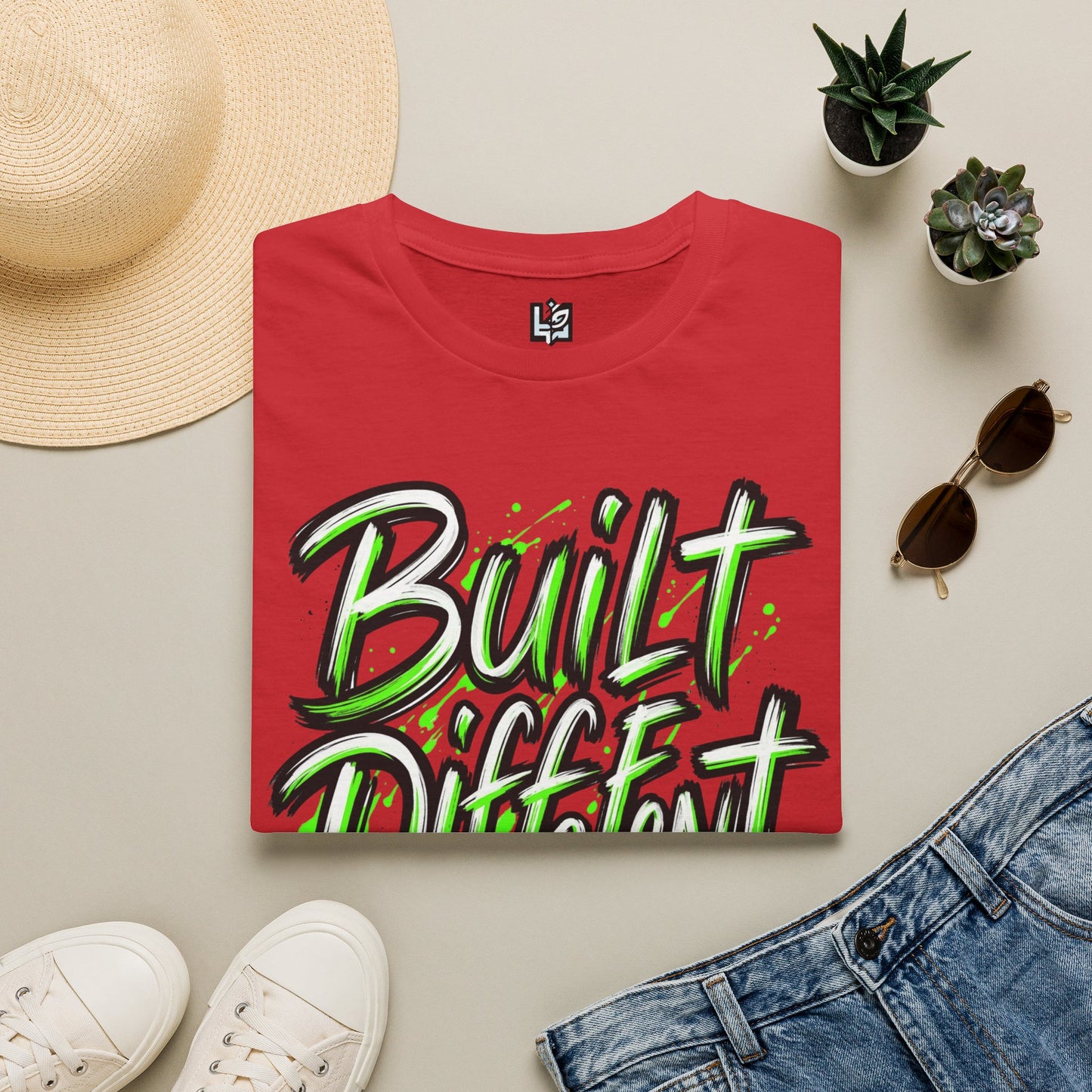 Built Different T-Shirt — Bold Neon Graffiti Tee