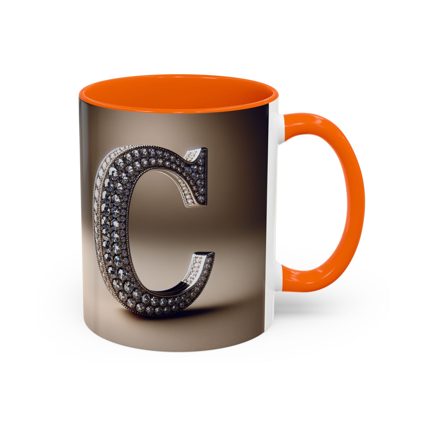 Elegant Initial 'C' Accent Coffee Mug - 11oz & 15oz Ceramics for Personalized Gifts