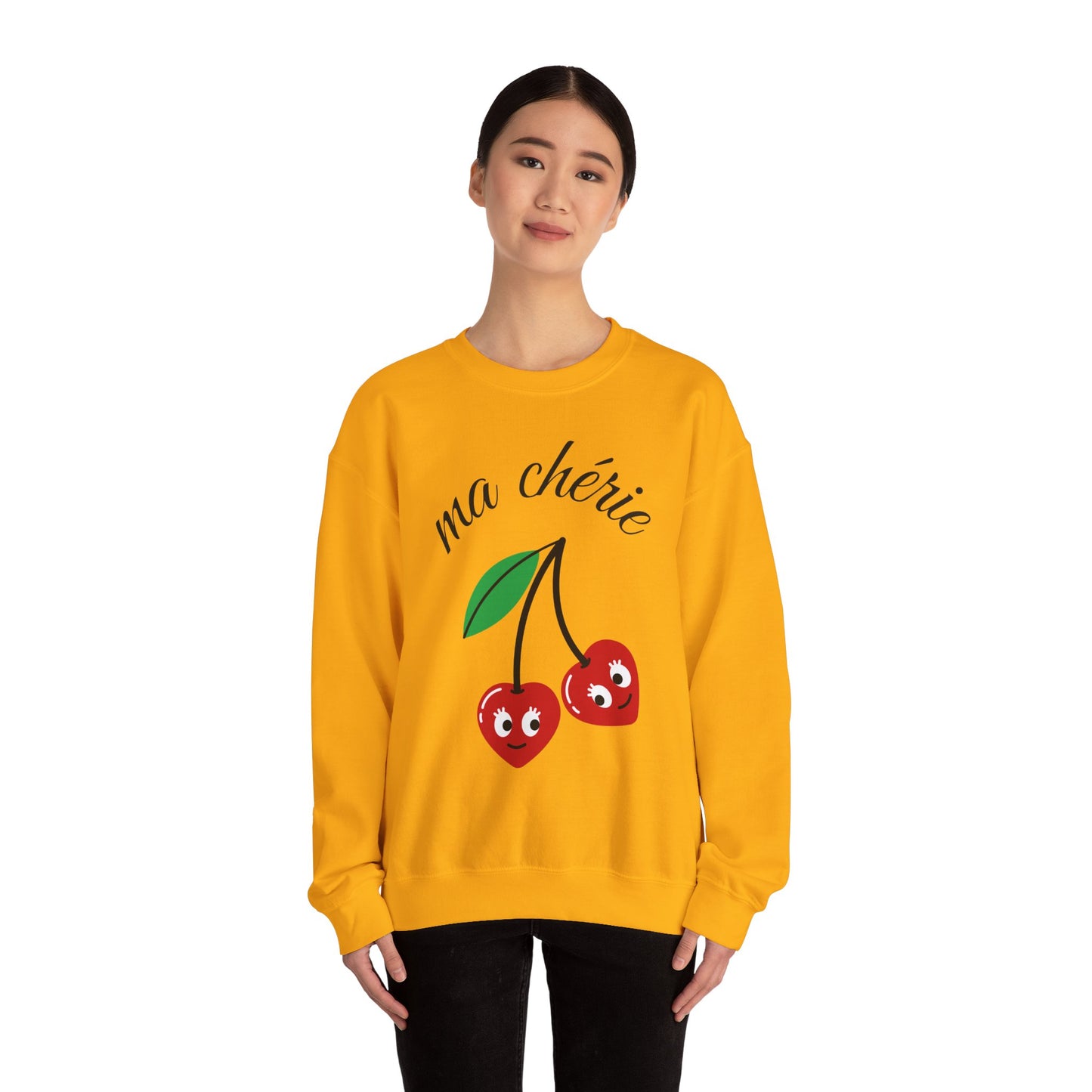 Cute Cherry Graphic Crewneck Sweatshirt - 'ma chérie'