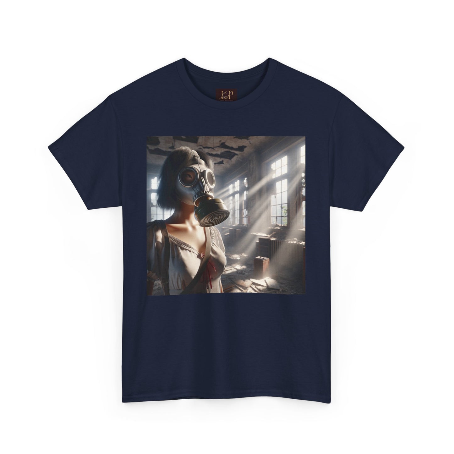 Unisex Heavy Cotton Tee - Vintage Aesthetic Gas Mask Design