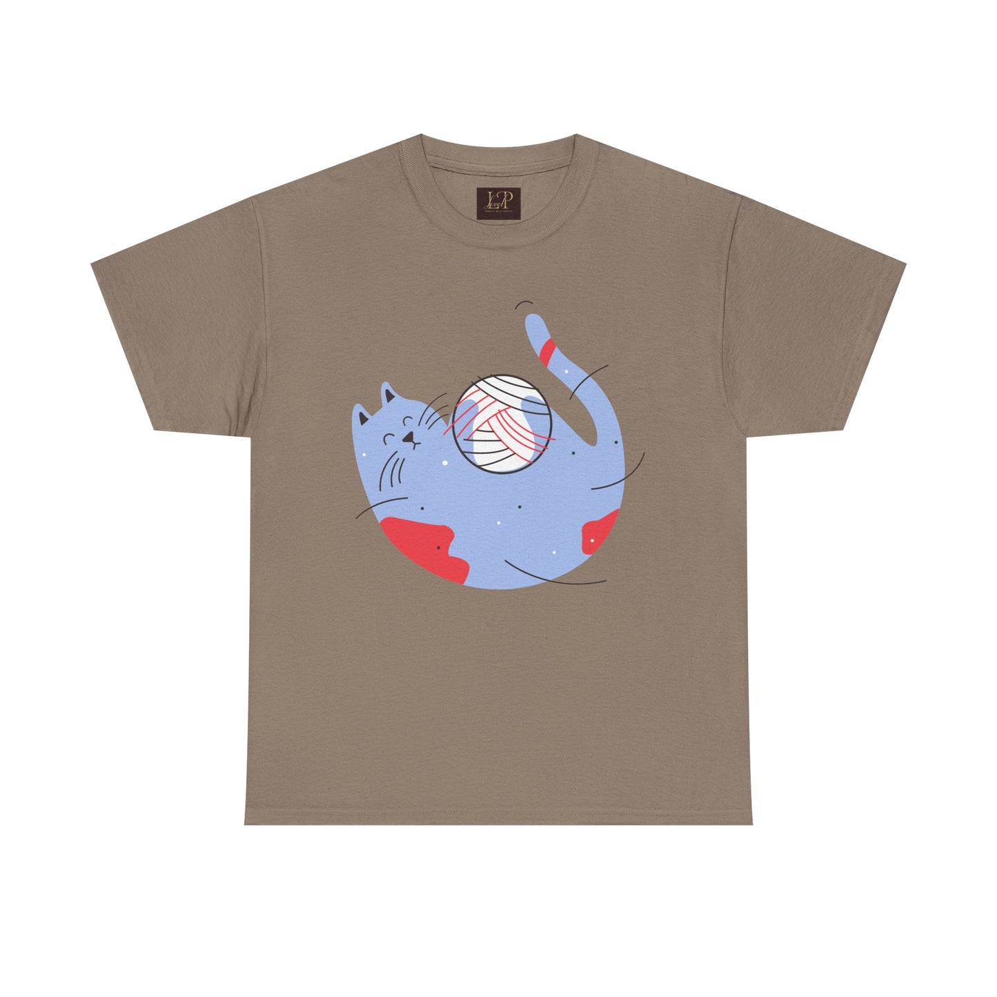 Playful Cat Design Unisex Heavy Cotton Tee - Perfect Gift for Cat Lovers