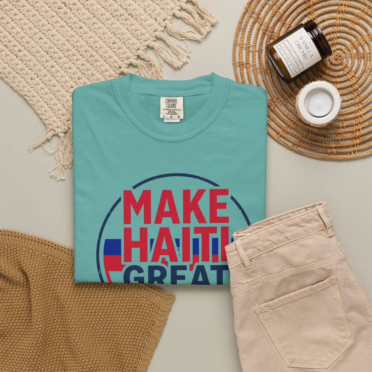 Make Haiti Great Again T-Shirt — Political Slogan Tee with Small Back Graphic