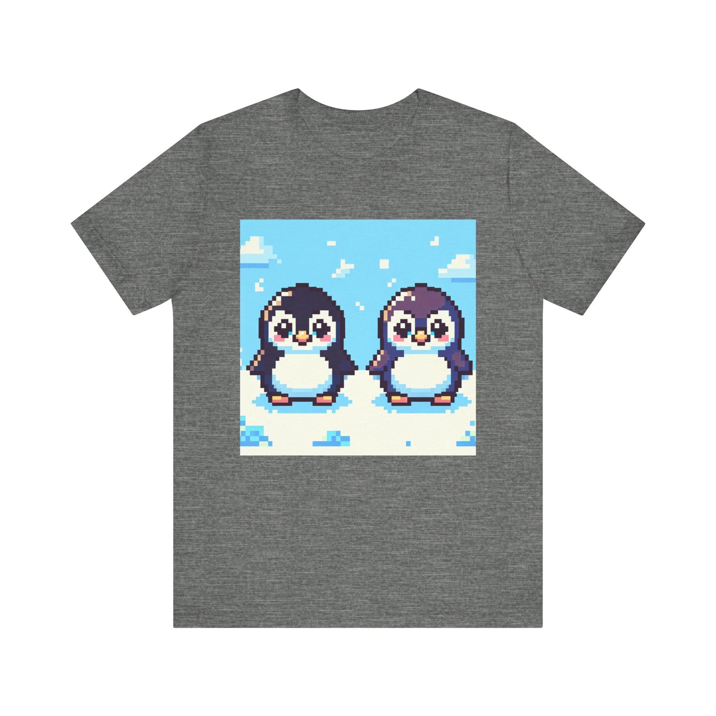 Cute Pixel Penguin Unisex Tee - Fun & Playful Short Sleeve Shirt for Animal Lovers