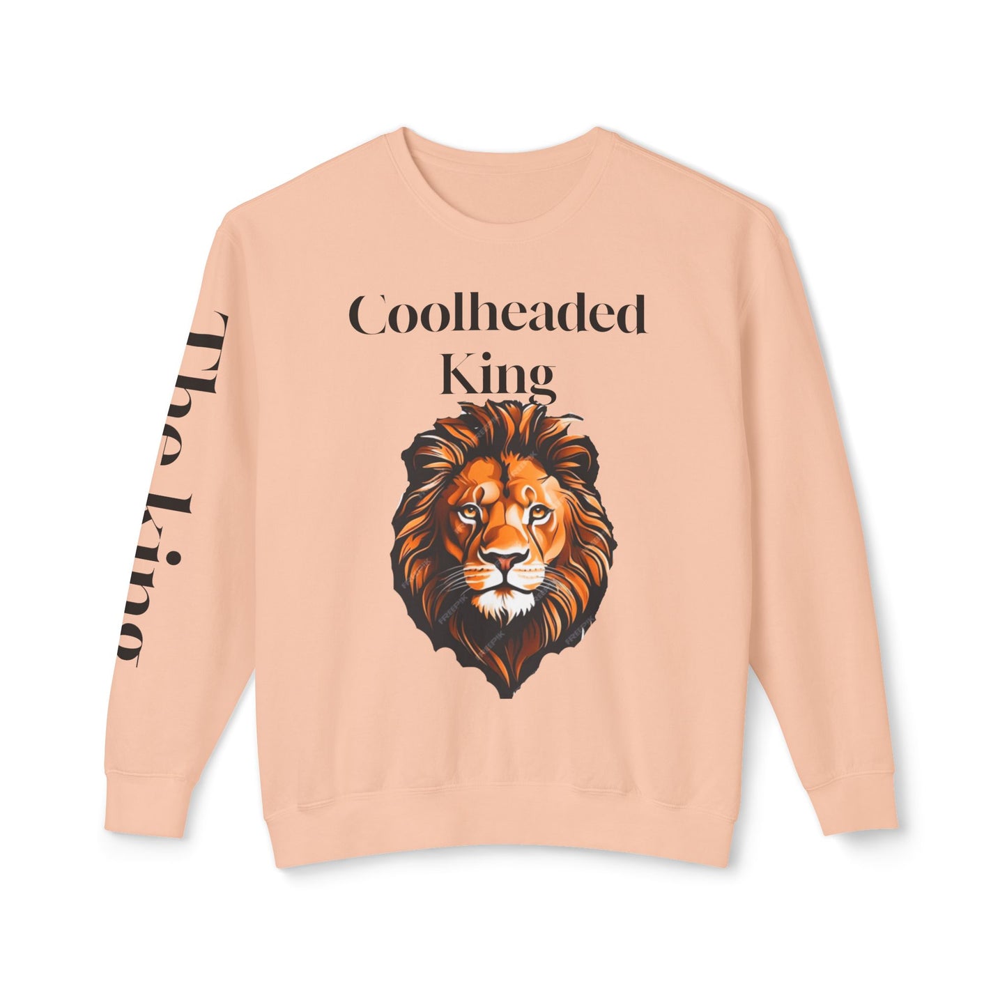 Unisex Lightweight Crewneck Sweatshirt - 'Coolheaded king' Lion Design