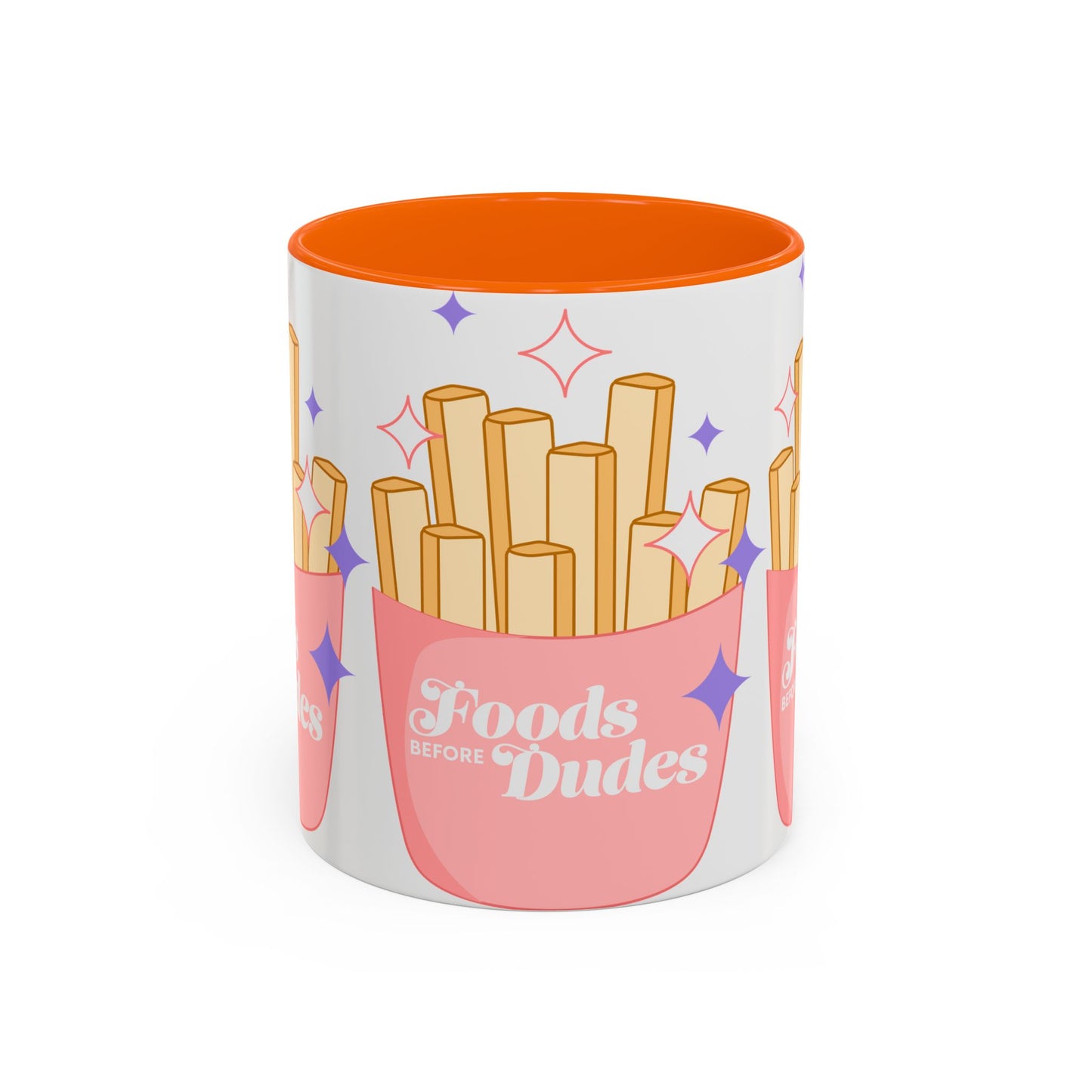 Fun 'Foods Before Dudes' Accent Coffee Mug - Perfect Gift for Food Lovers