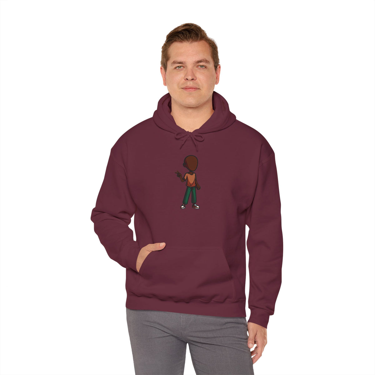 Make Haiti The Pearl of the Antilles Again Hoodie — Cartoon Figure Back Print