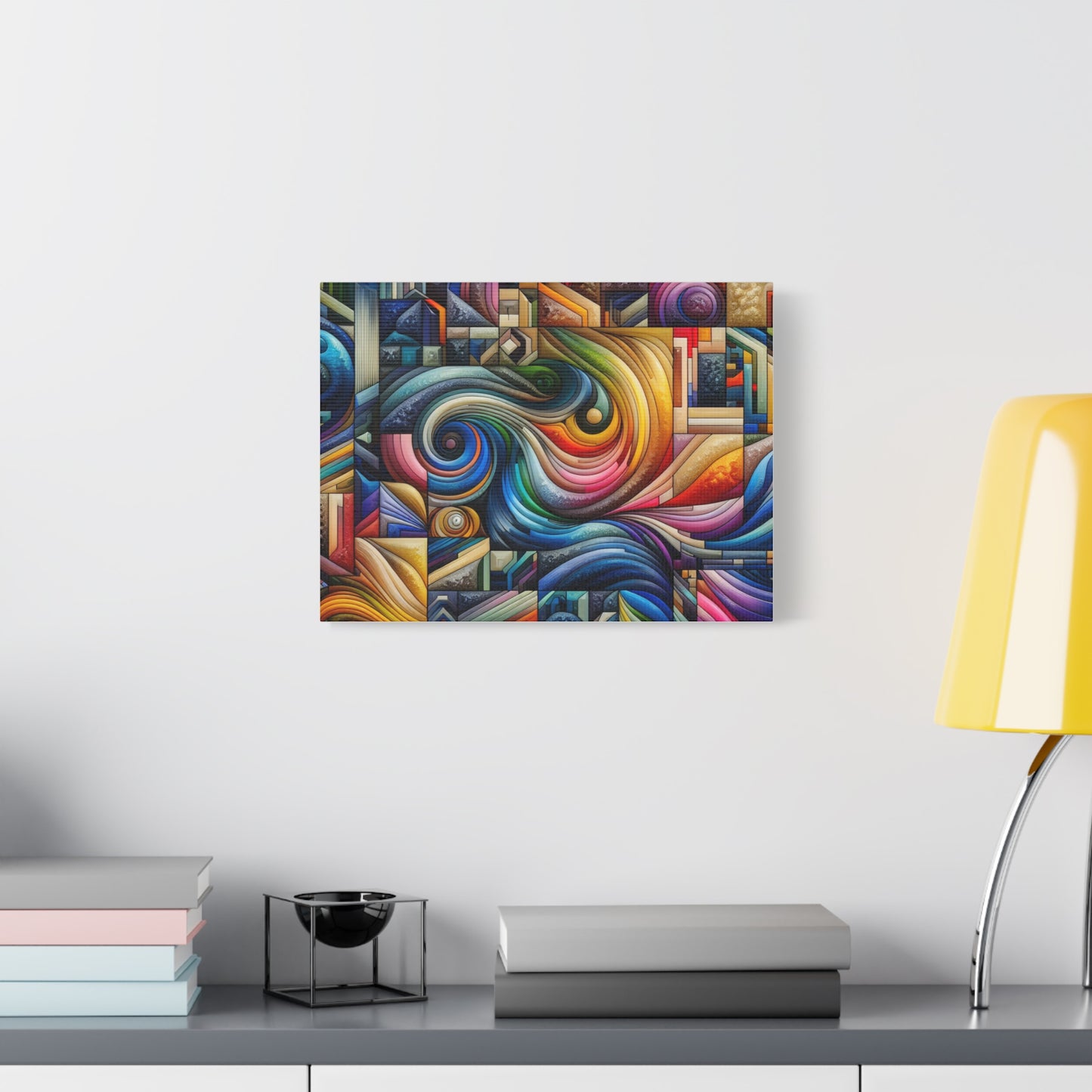 Vibrant Abstract Swirl Matte Canvas Art - Colorful Home Decor