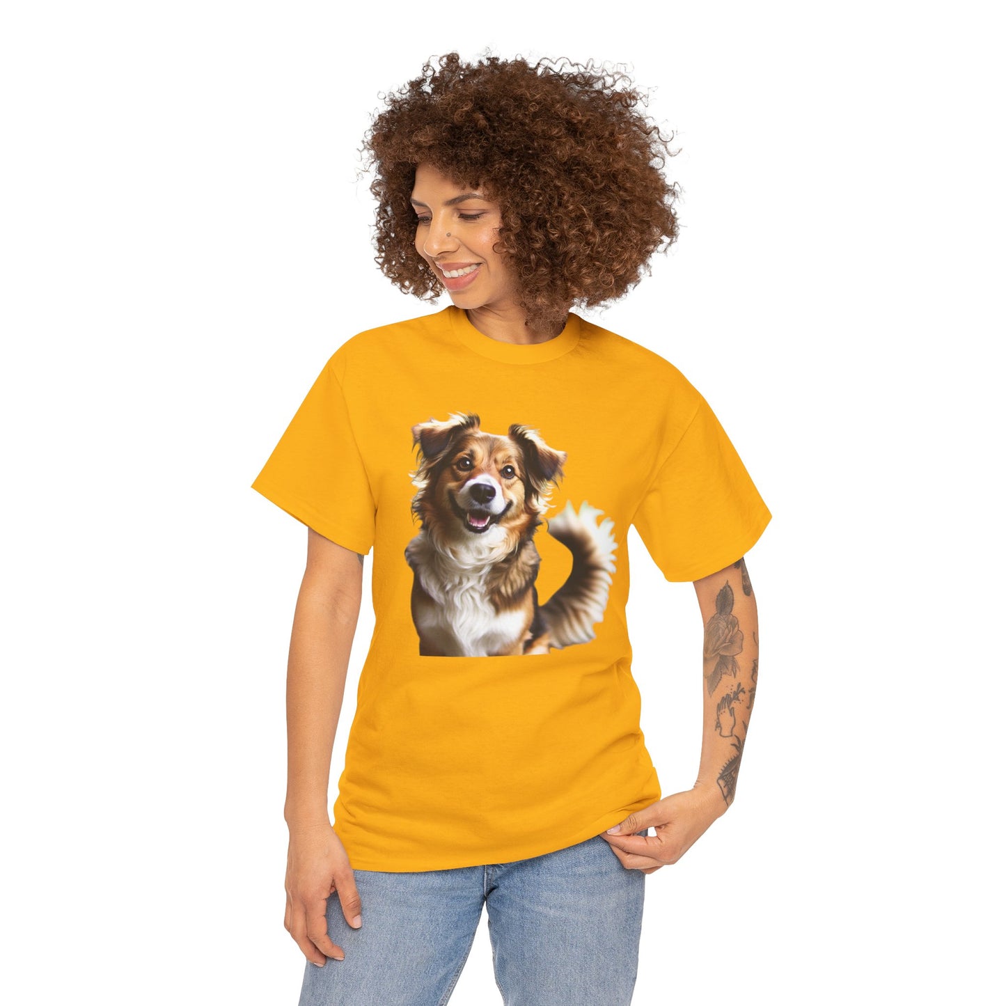 Happy Dog Unisex Heavy Cotton Tee - Perfect Gift for Pet Lovers
