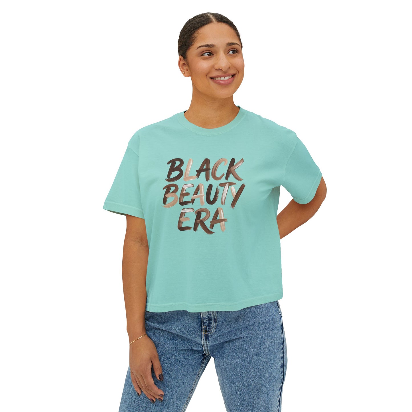 Black Beauty Era Boxy Tee — Women's Empowerment Graphic Shirt