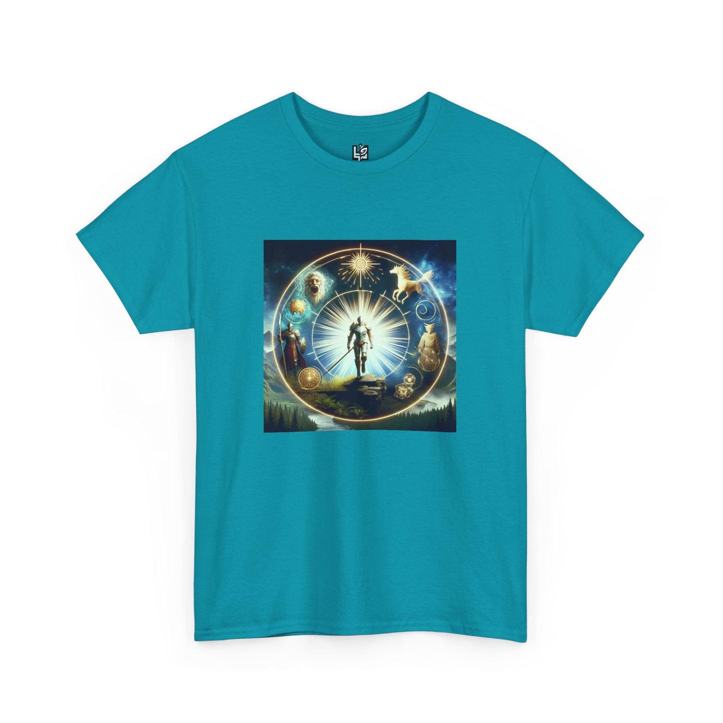 Cosmic Connection Unisex Heavy Cotton Tee - Celestial Design for Star Lovers