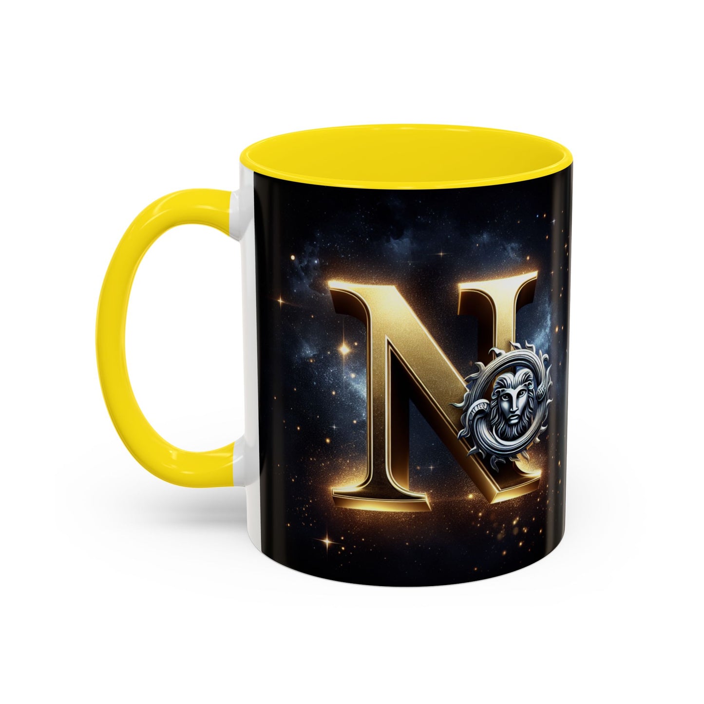 Personalized Zodiac Lion Accent Coffee Mug - Astrology Gift