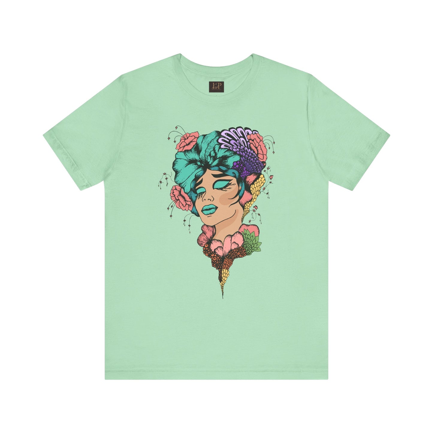 Artistic Floral Unisex Tee with Vibrant Design