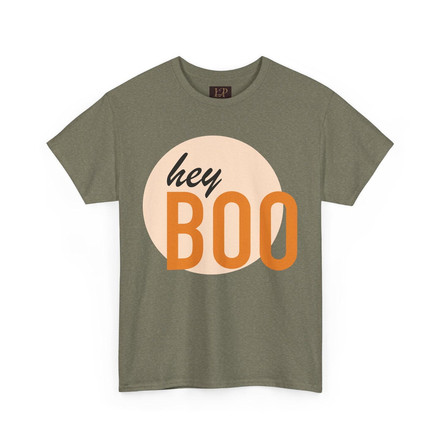 Hey Boo Unisex Heavy Cotton Tee - Cute & Comfy Fall T-Shirt