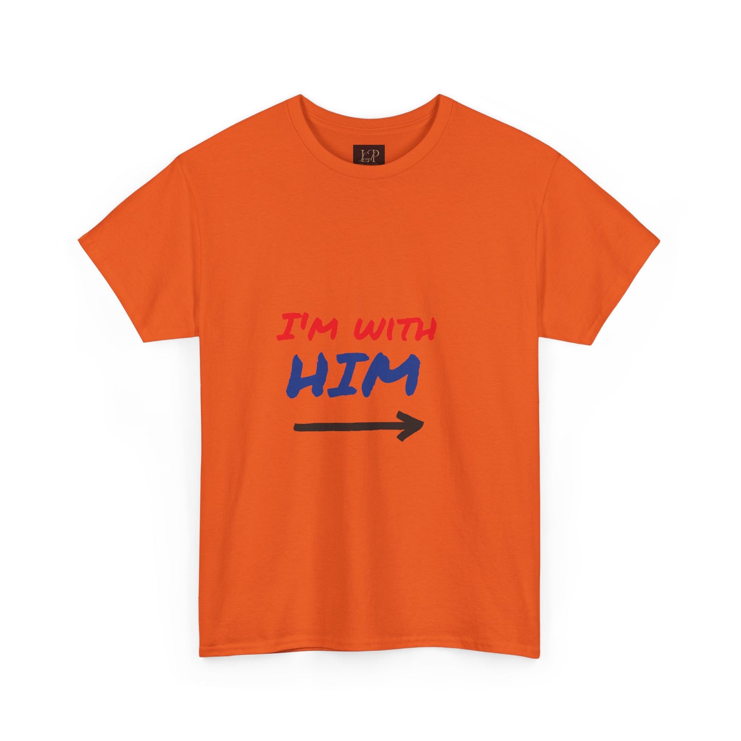 I'm With Him Unisex Heavy Cotton Tee - Casual Statement Tee for Any Occasion