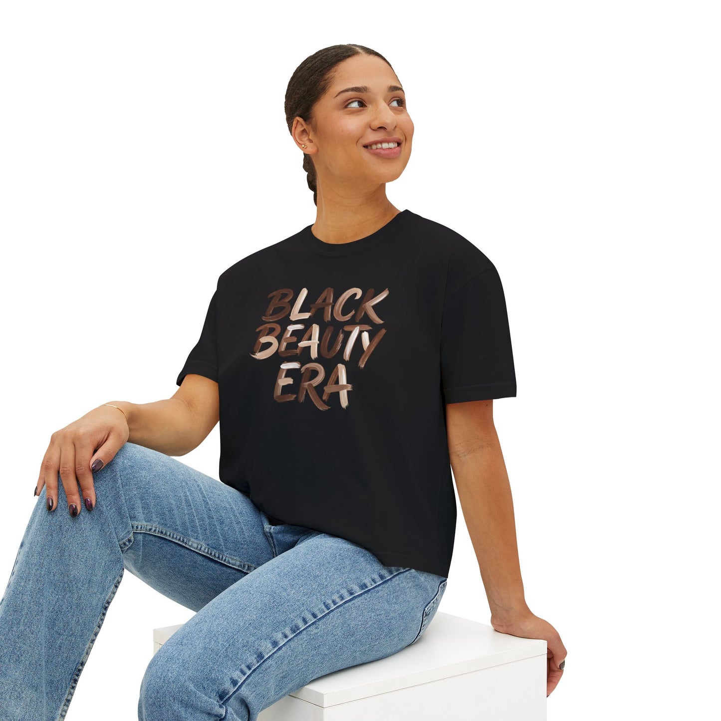 Black Beauty Era Boxy Tee — Women's Empowerment Graphic Shirt