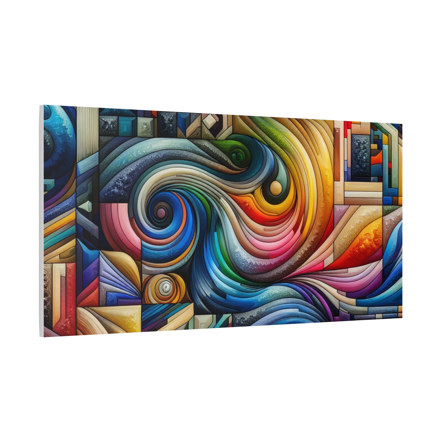 Vibrant Abstract Swirl Matte Canvas Art - Colorful Home Decor