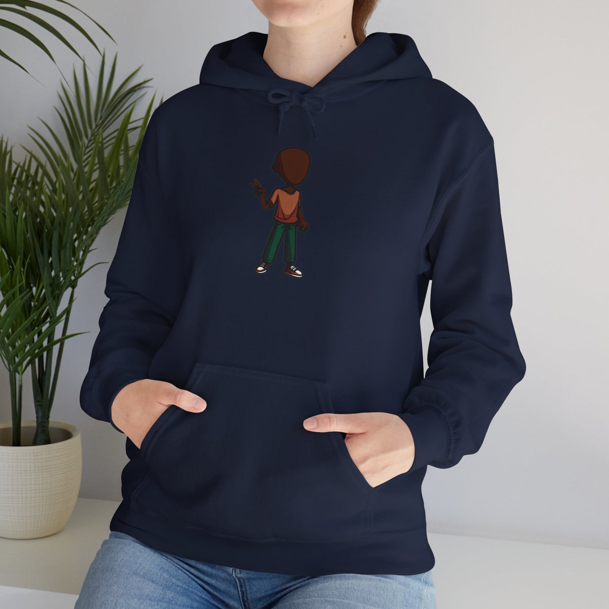 Make Haiti The Pearl of the Antilles Again Hoodie — Cartoon Figure Back Print