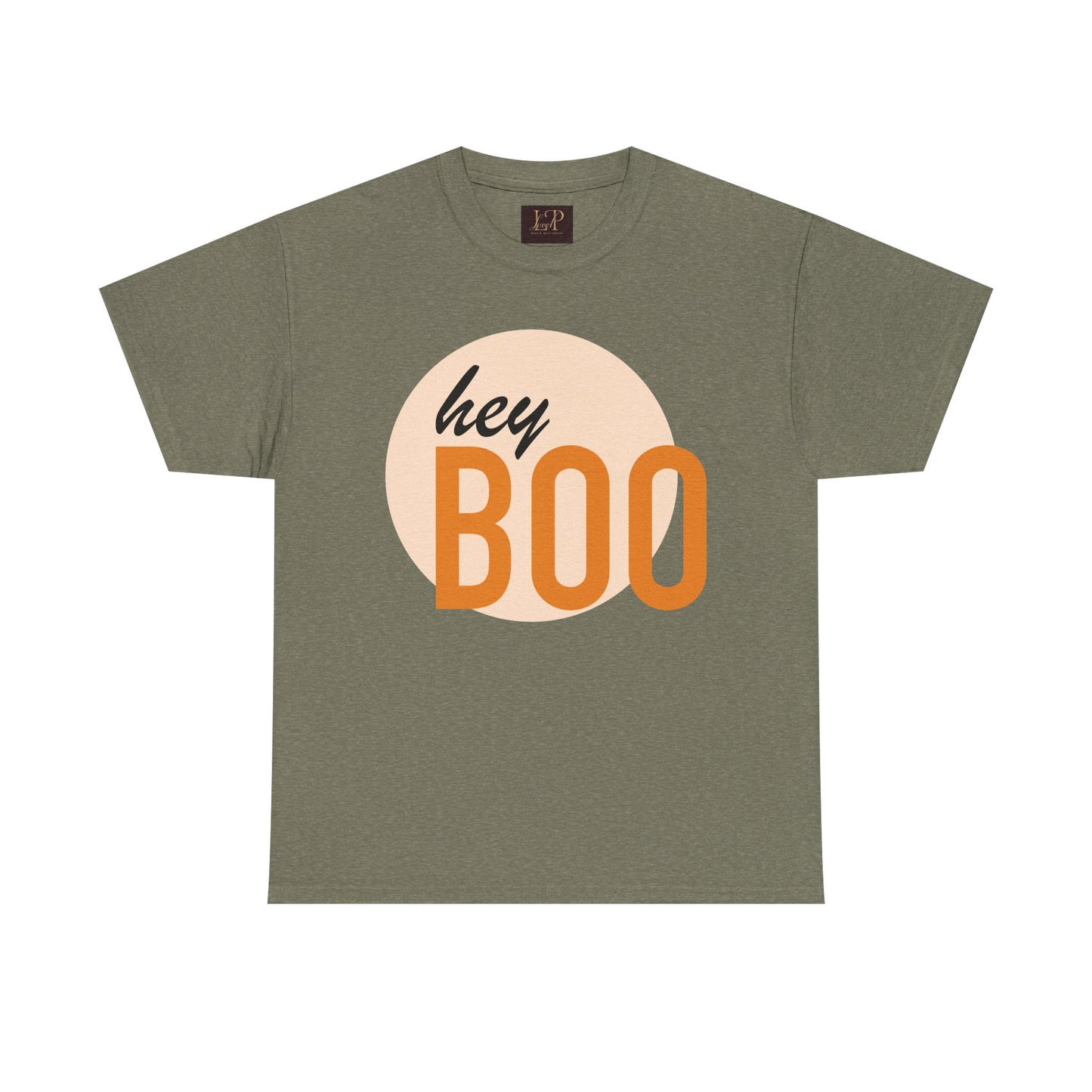 Hey Boo Unisex Heavy Cotton Tee - Cute & Comfy Fall T-Shirt