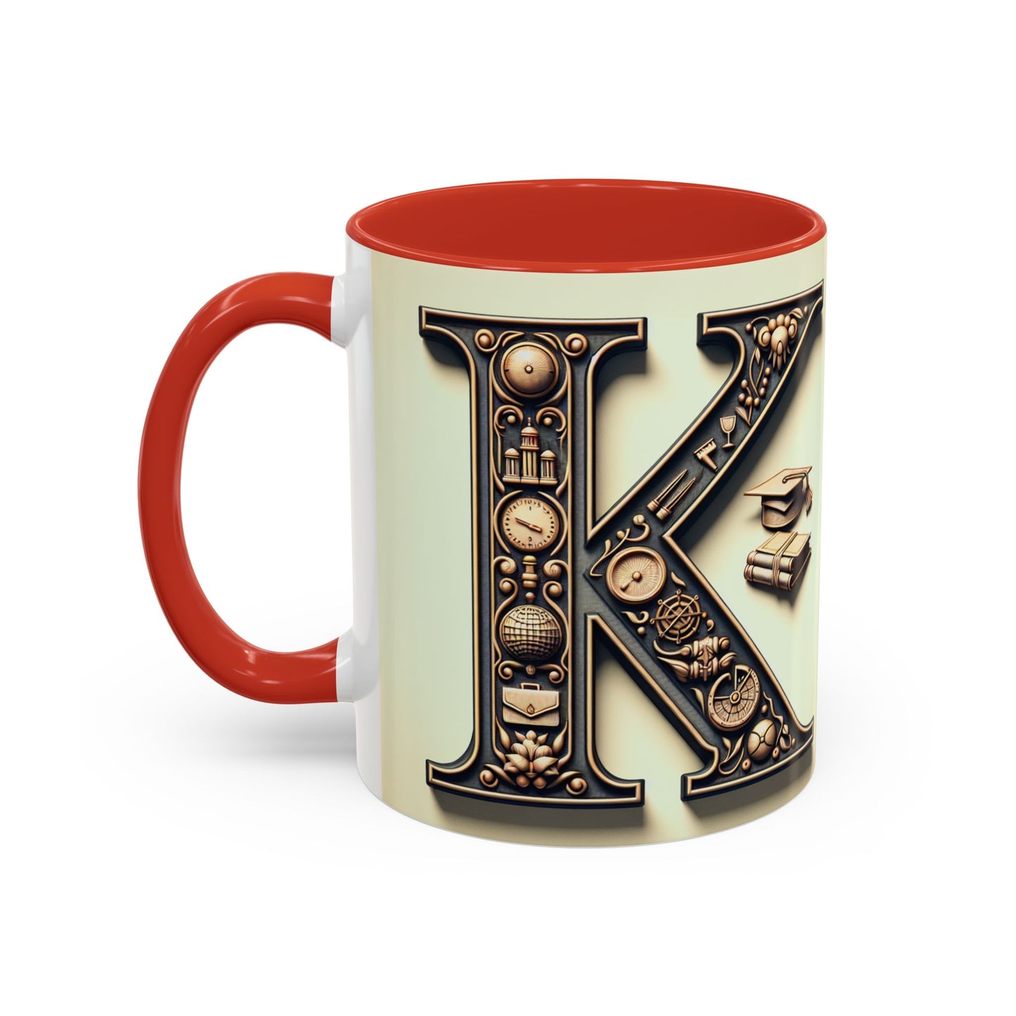 Personalized Initial K Accent Coffee Mug - Perfect Gift for Graduates or Book Lovers