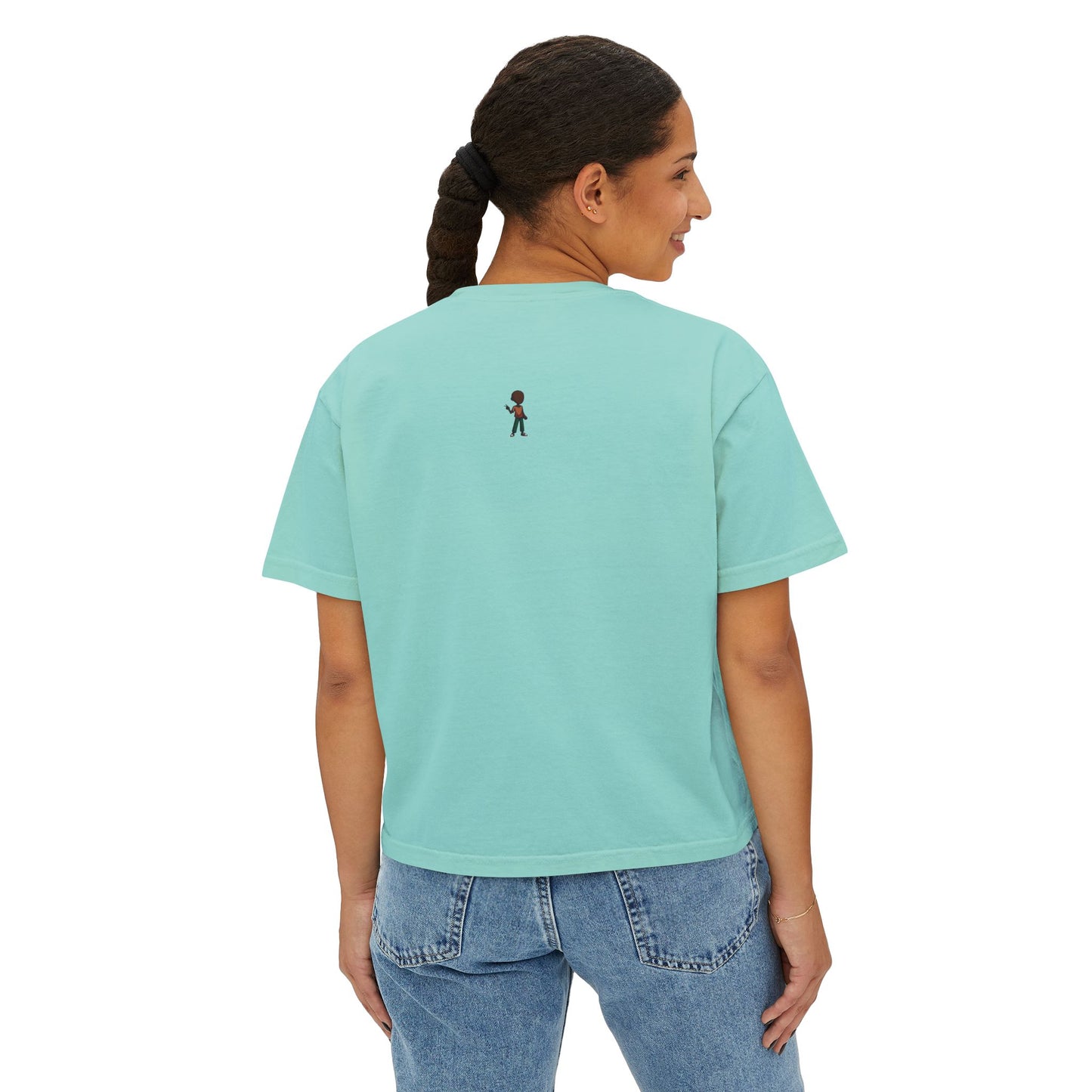Stay Calm, Stay Focus Boxy Tee — Motivational Women's Crop Shirt