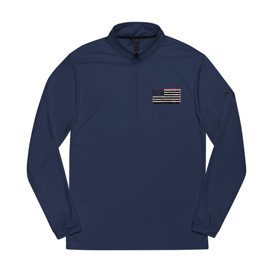 adidas® Embroidered American Flag Quarter-Zip Pullover