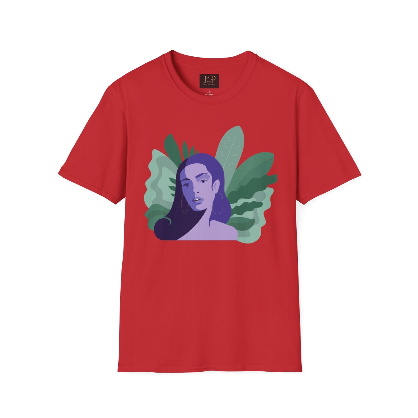 Chic Botanical Portrait T-Shirt for Nature Lovers