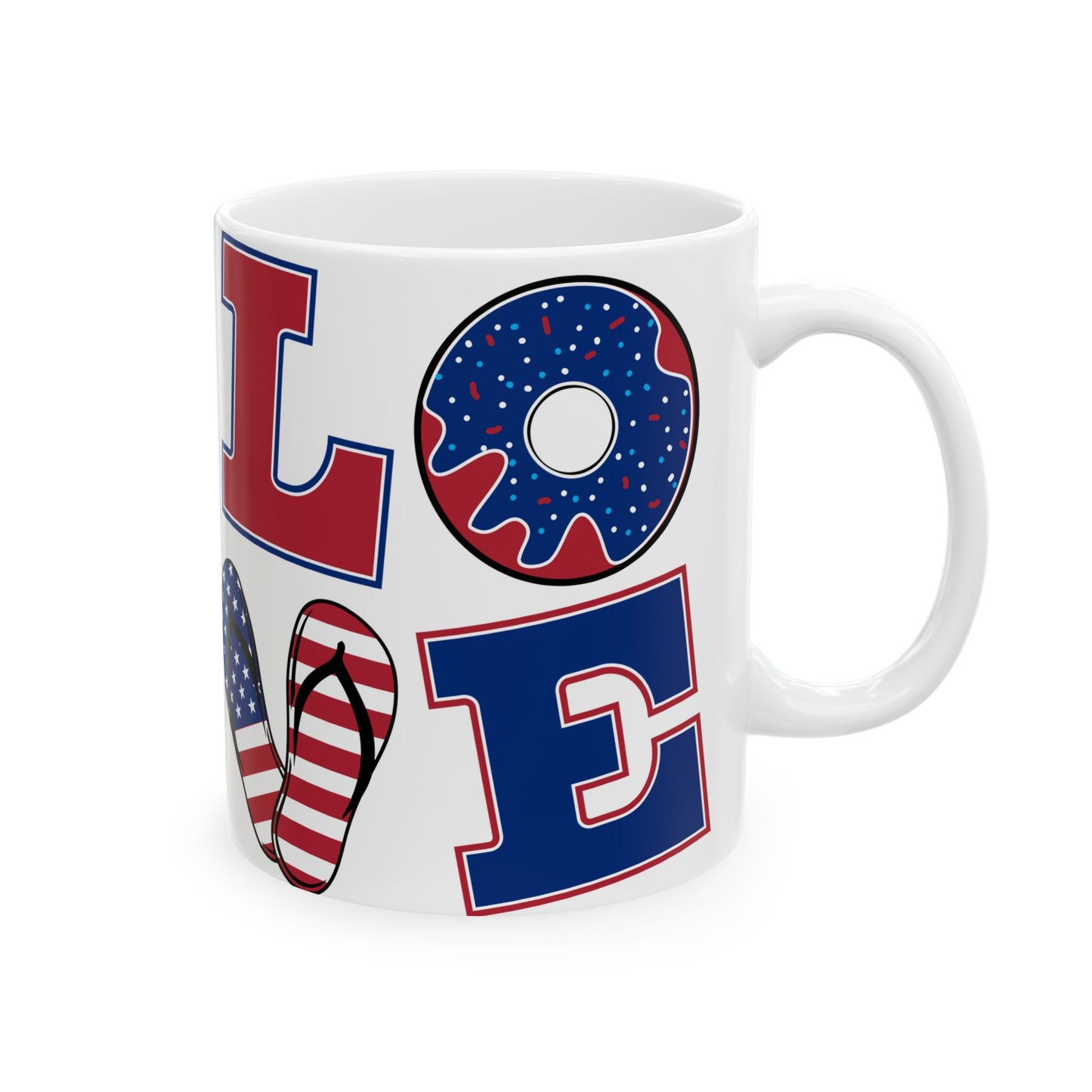 Patriotic Love Ceramic Mug - Celebrate with Fun Designs (11oz & 15oz)